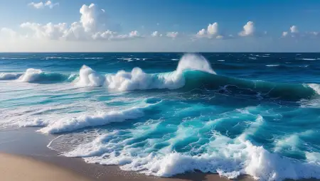 Free Blue Picture Ocean Waves Wallpaper - Free Blue Download