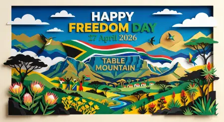 Freedom Day South Africa 2026 Banner Slogans Captions - Free Happy Freedom Day South Africa Wishes 2026 Download