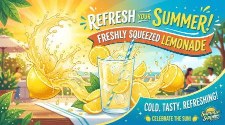 Fresh Lemonade Banner Design - Free Lemon Juice Background Download