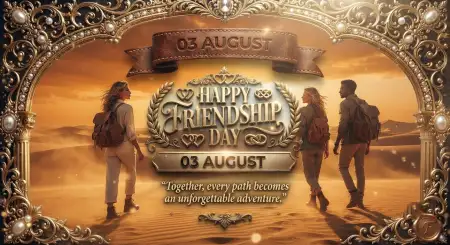 Free Friendship Day 2026 Golden Typography Background Image Download