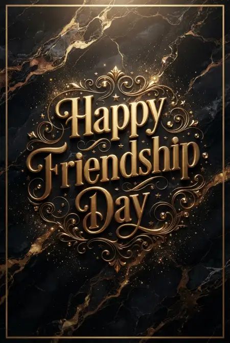 Friendship Day 2026 Golden Typography - Free Happy Friendship Day 2026 Download