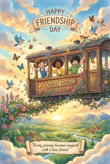 Free Friendship Day 2026 Pixar Style Illustration Background Image Download