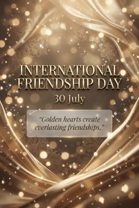 Free Friendship Day Luxury Gold Typography Image Download