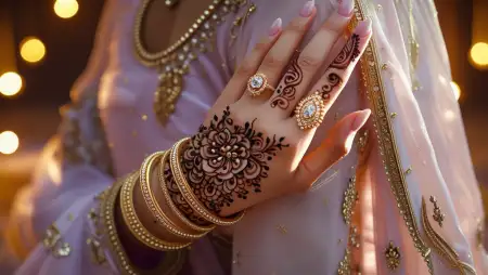 Front Hand Mehndi Design For Karwa Chauth - Free Related Mehndi Design Image