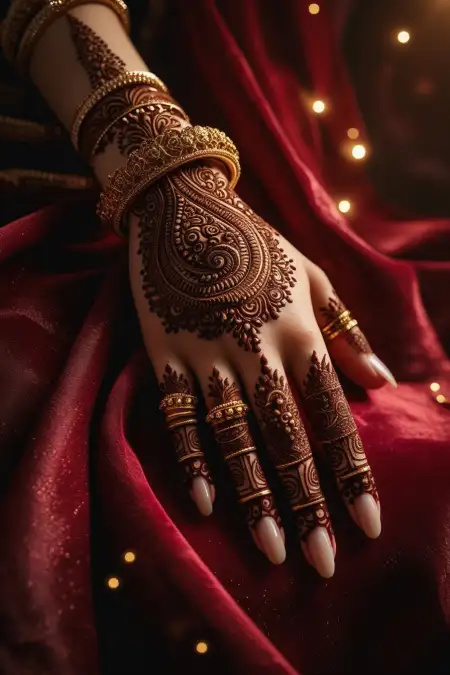Front Hand Mehndi Design With Peacock - Free Related Mehndi Design Image