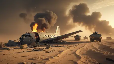Frozen Lake Aircraft Crash Background - Free Background Download