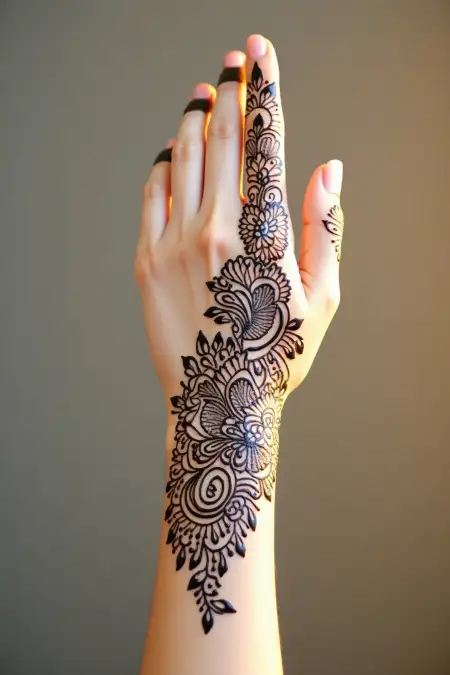 Full Hand Mehndi Design Photo Download - Free Related Mehndi Design Image