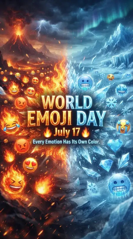 Funny Emoji Day Poster Design - Free World Emoji Day Poster 2026 Download