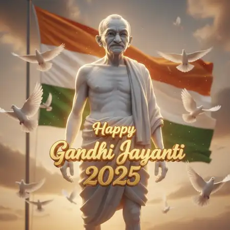 Gandhi Jayanti 2025 Posters With Mahatma Gandhi Photo - Free Happy Gandhi Jayanti Download