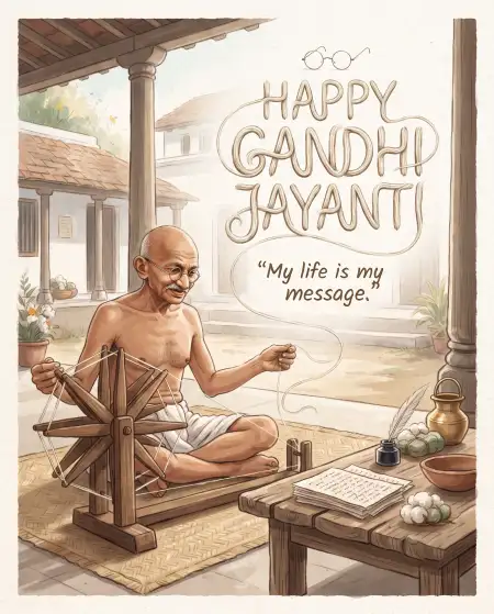 gandhi jayanti charkha poster 2026