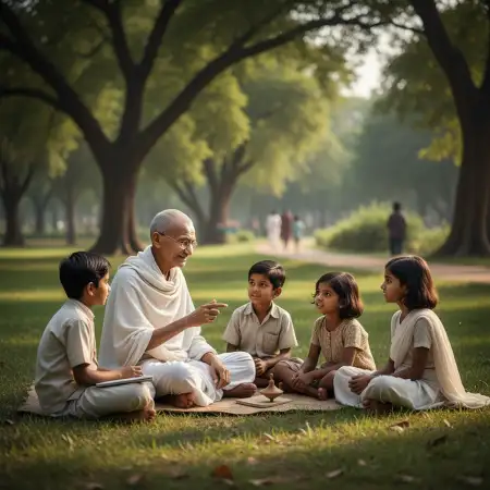 Gandhi Jayanti Poster Background For Schools - Free Mahatma Gandhi Background Download