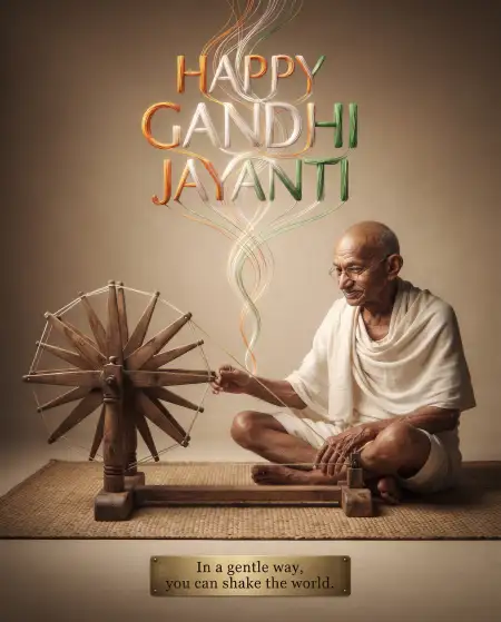 gandhi jayanti tribute poster 2026