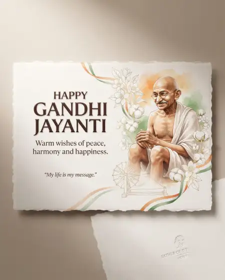 gandhi jayanti wishes 2026 greeting card - Gandhi Jayanti 2026 Wishes And Quotes