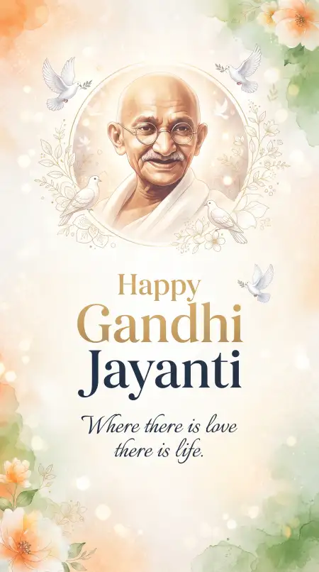 gandhi jayanti wishes with gandhi ji image 2026 - Gandhi Jayanti Wishes For School 2026