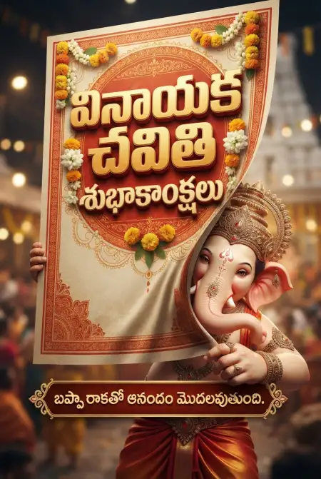 ganesh chaturthi greeting card in telugu - Ganesh