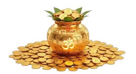 Ganesh Chaturthi Kalash With Coins Png Image - Free Ganesh Download