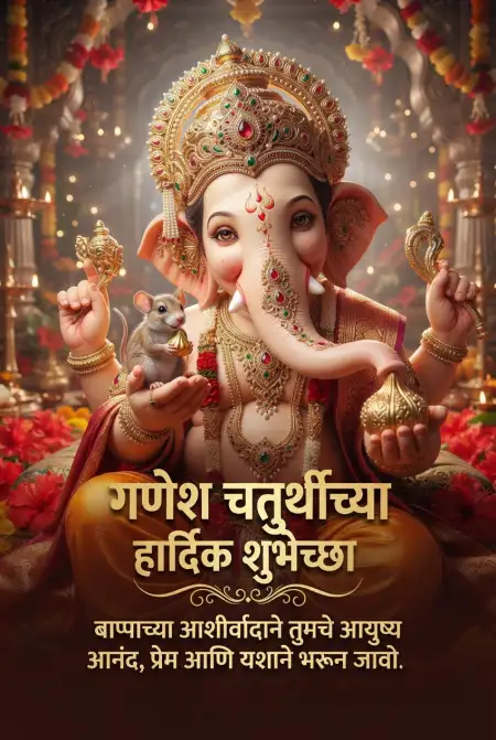 ganesh chaturthi marathi greeting images - Ganesh