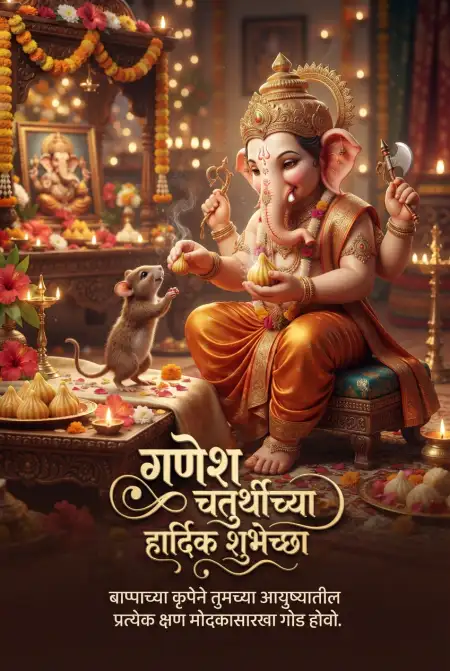 ganesh chaturthi marathi wishes social media post - Ganesh