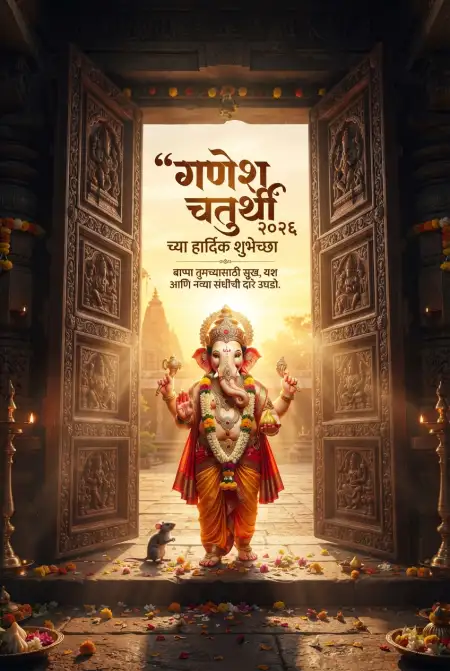 ganesh chaturthi poster in marathi - Ganesh
