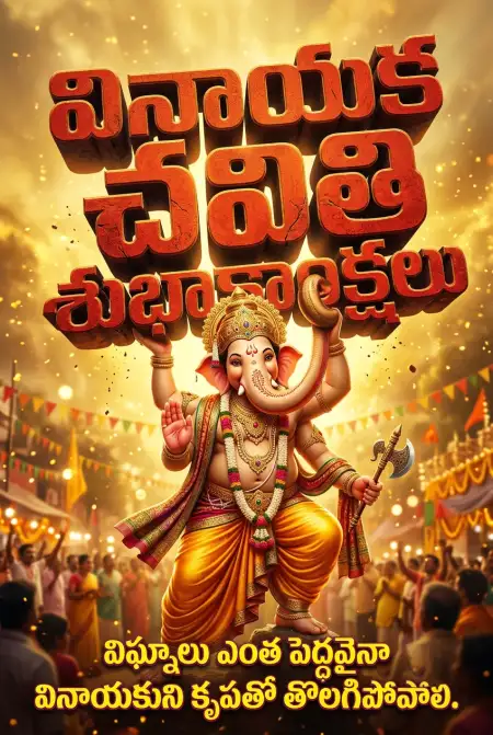 ganesh chaturthi poster in telugu - Ganesh