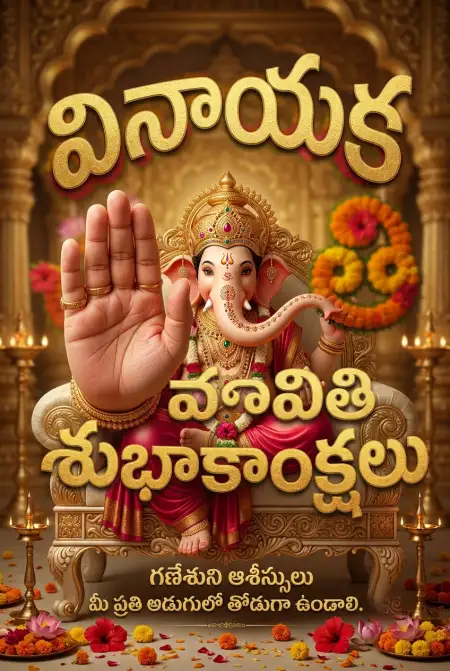 ganesh chaturthi telugu wishes images - Ganesh
