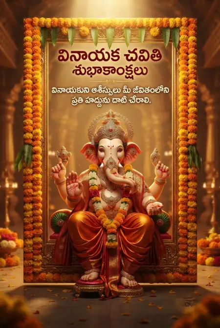 ganesh chaturthi telugu wishes photo - Ganesh