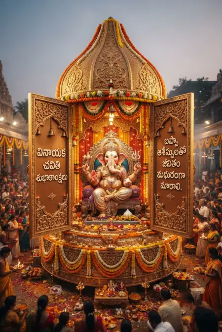 ganesh chaturthi wishes photo in telugu - Ganesh