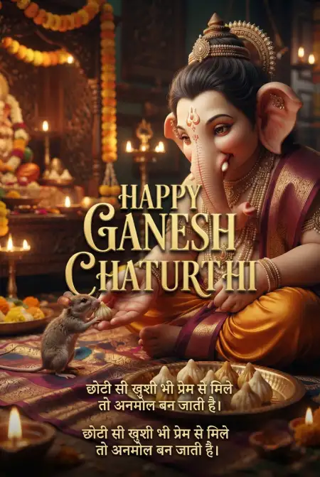 ganesh chaturthi wishes with ganpati image in hindi - Ganesh Chaturthi Wishes In Hindi