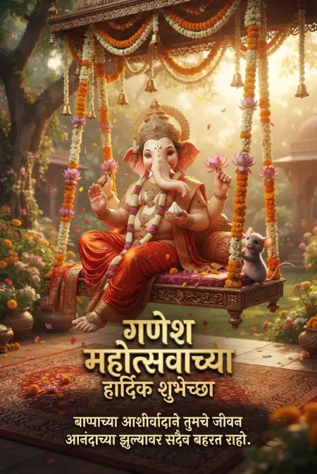ganpati bappa marathi social media post - Ganesh
