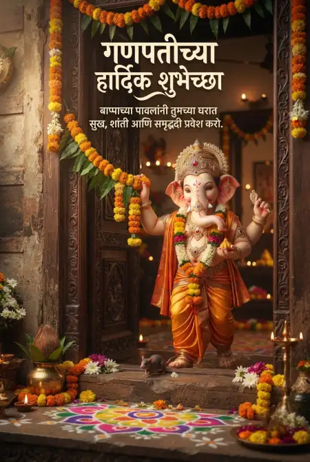 ganpati bappa marathi wishes images - Ganesh