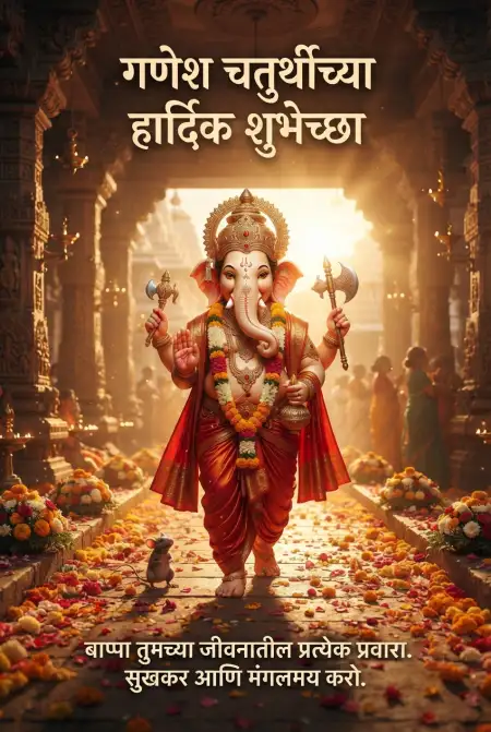 ganpati bappa morya marathi wishes images - Ganesh