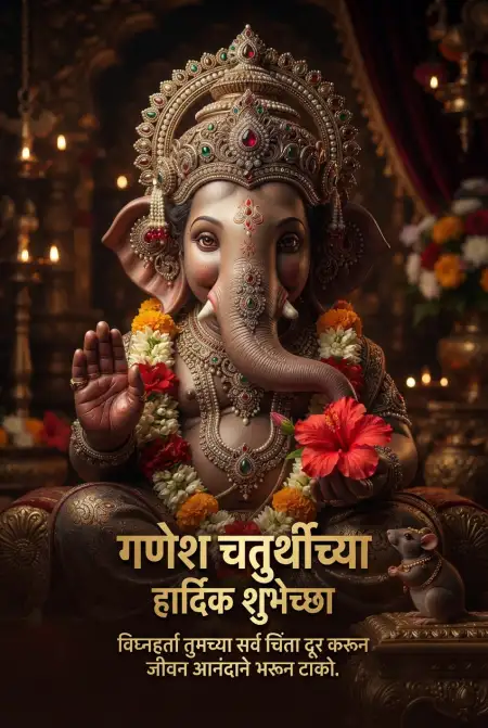 ganpati bappa morya wishes in marathi - Ganesh