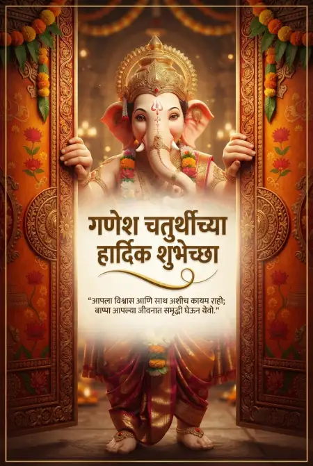 ganpati bappa poster marathi - Ganesh