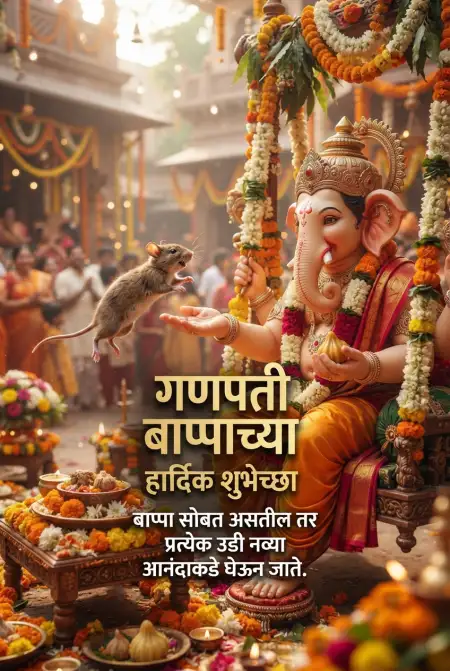 ganpati festival social media post in marathi - Ganesh
