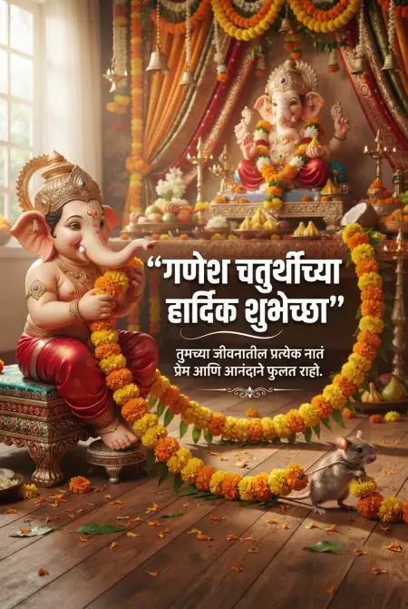 ganpati social media post marathi