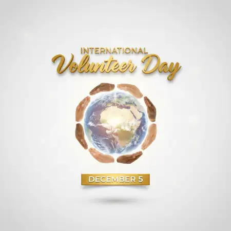 Free Inspirational Quotes For International Volunteer Day 2025 Background Image Download