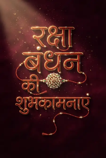 Ghibli Style Raksha Bandhan Hindi Typography With Magical Rakhi Design - Free Raksha Bandhan Ki Shubhkamnaye In Hindi Download