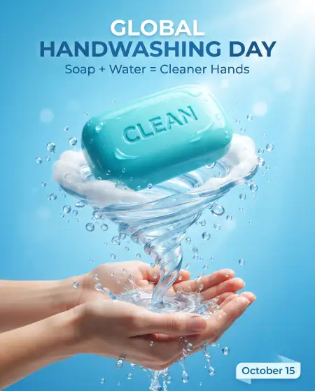 global handwashing day 2026 light blue gradient background - Global Handwashing Day 2026