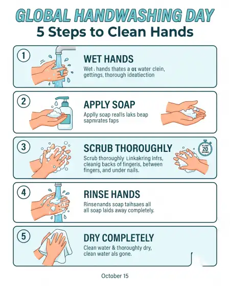 global handwashing day 2026 when to wash hands chart - Global Handwashing Day 2026