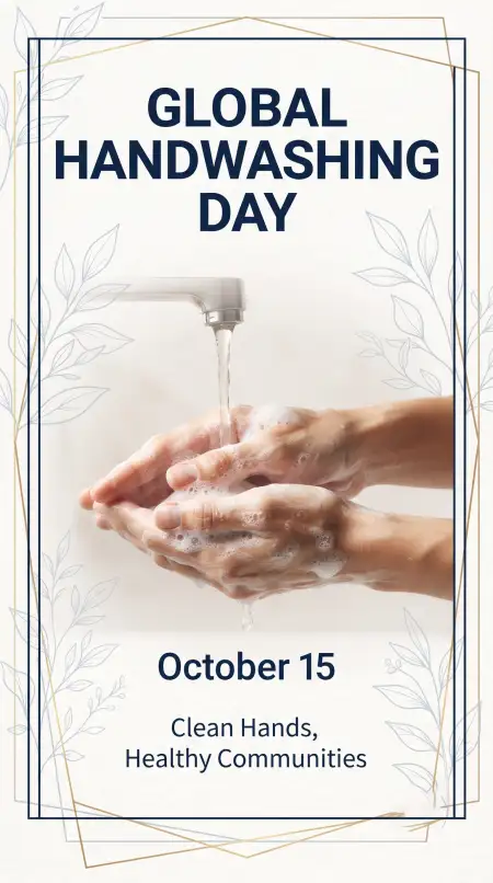 global handwashing day minimalist instagram story template