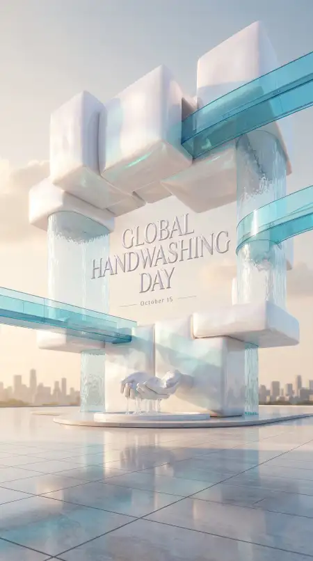 global handwashing day premium 3d social media poster