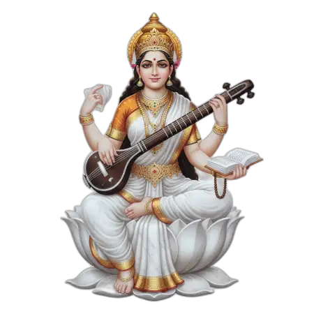 Goddess Saraswati Png For Poster Design - Free Png Download