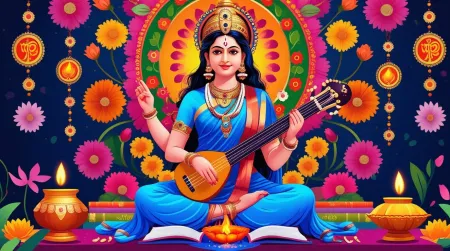 goddess saraswati wallpaper for saraswati puja celebration