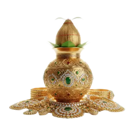 Gold Kalash For Puja - Free Png Download