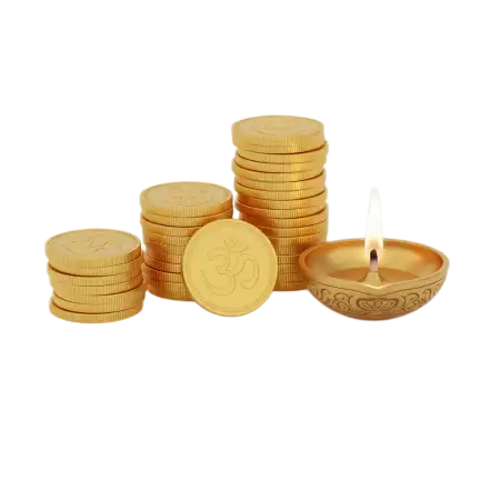 Golden Coin Dhanteras Png Hd - Free Png Download