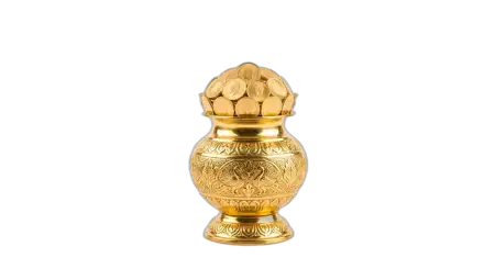 Free Golden Kalash Png Ultra Hd With Coins Transparent PNG Download