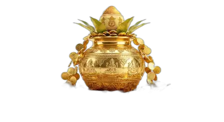 Free Golden Puja Pot With Coins Png Clipart Hd Transparent PNG Download