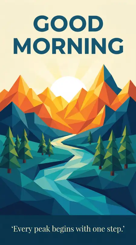 Good Morning Blessings With Mountains - Free Good Morning Blessings Download