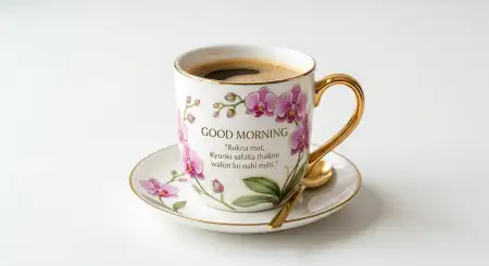 Good Morning Coffee Cup With Fresh Flowers - Free Good Morning Flowers And Coffee Download