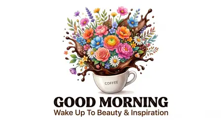 Good Morning Flowers And Coffee Vector Illustration - Free Good Morning Flowers And Coffee Download